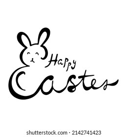 Happy Easter, handwritten inscription, vetor banner