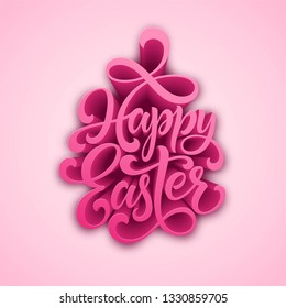 Happy Easter handwritten lettering. Holiday calligraphy. Vector illustration EPS10