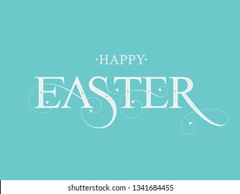 Happy Easter handwritten lettering. Happy Easter typography vector design for greeting cards and poster. Design template celebration. Vector illustration.