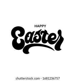 Felices letras escritas a mano en Pascua. Feliz diseño vectorial de tipografía de Pascua para tarjetas de felicitación y afiche. Celebración de plantillas de diseño. Ilustración vectorial.