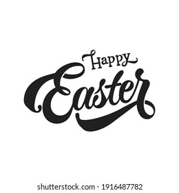 Happy Easter handwritten lettering. Happy Easter typography vector design for greeting cards and poster. Design template celebration. Vector illustration.