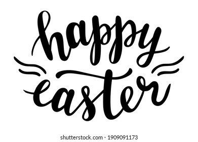 Happy Easter handwritten phrase vector holiday greeting quotes for cards, banners, posters, mug, scrapbooking, pillow case and clothes design. 