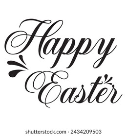 Happy Easter - Handwritten vector lettering text .. Calligraphic phrase.
