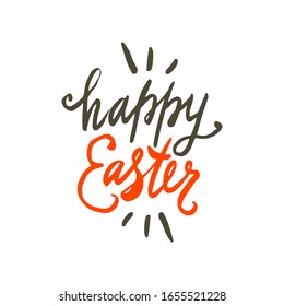 Felices deseos escritos a mano en Pascua. Diseño de letras vectoriales aisladas para tarjetas de regalo e invitaciones