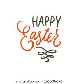 Happy Easter Handwritten wishes. Isolated vector lettering design for gift cards and invitations