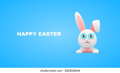 Happy Easter Hare Rabbit Greeting Background. Vector Design Banner Party Invitation Web Poster Flyer Stylish Brochure, Greeting Card Template