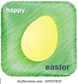 Happy Easter hatched wish with yellow egg
