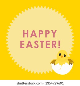 Happy easter hatching chick emoji banner vector