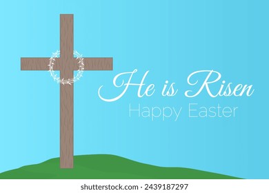 Happy Easter He is Risen Illustration