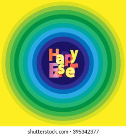 Happy Easter, holiday background, abstract with circles and text, vector