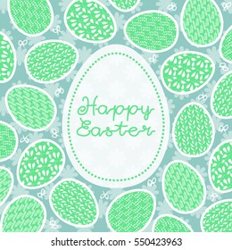 Happy easter. Holiday card with Easter eggs.