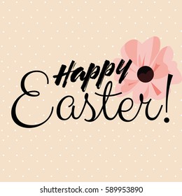 Happy Easter Holiday Card with flower
