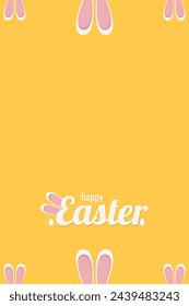 Happy Easter holiday card with easter rabbit and eggs