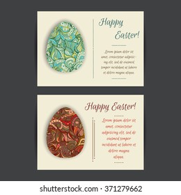 Happy Easter holiday card templates. Set of two card template designs, perfect for brochure covers, leaflets, flyers, cards and invitations.