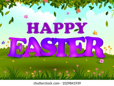 Happy Easter holiday celebration background in vector
