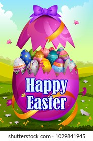 Happy Easter holiday celebration background in vector