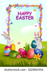 Happy Easter holiday celebration background in vector