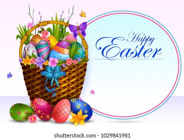 Happy Easter holiday celebration background in vector