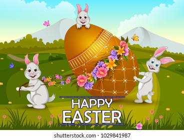 Happy Easter holiday celebration background in vector