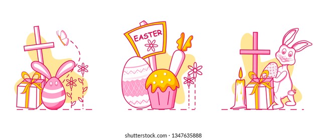 Happy Easter holiday celebration background in vector