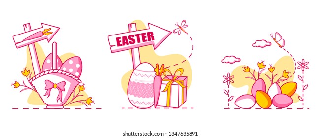 Happy Easter holiday celebration background in vector