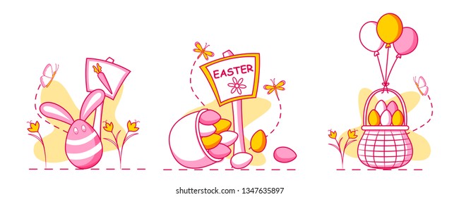 Happy Easter holiday celebration background in vector