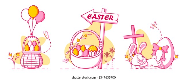 Happy Easter holiday celebration background in vector