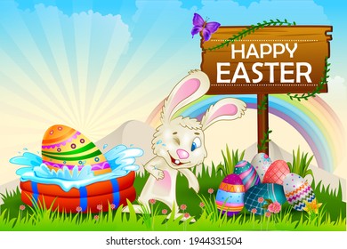Felices celebraciones de Pascua fondo en vector