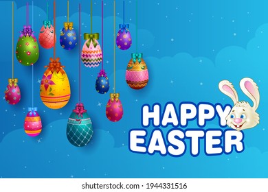 Felices celebraciones de Pascua fondo en vector