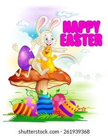 Happy Easter holiday celebration background in vector