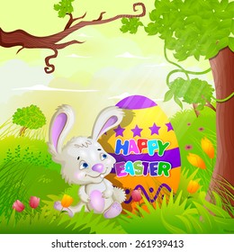 Happy Easter holiday celebration background in vector