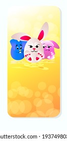 happy easter holiday celebration banner flyer or greeting card with cute colorful eggs mascot characters