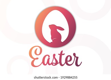 Feliz Pascua. Concepto de vacaciones. Plantilla para fondo, banner, tarjeta, afiche con inscripción de texto. Ilustración del vector EPS10