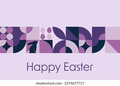 Happy Easter. Holiday concept. Template for background, banner, card, poster with text inscription. Vector EPS10 illustration