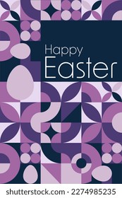 Happy Easter. Holiday concept. Template for background, banner, card, poster with text inscription. Vector EPS10 illustration
