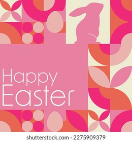 Happy Easter. Holiday concept. Template for background, banner, card, poster with text inscription. Vector EPS10 illustration