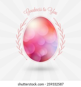 Happy Easter holiday greeting card with abstract vector egg