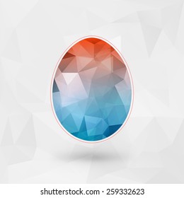 Happy Easter holiday greeting card with abstract polygonal vector egg