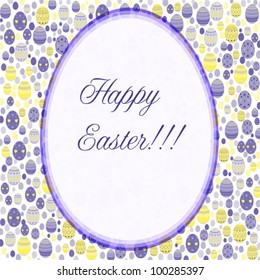 Happy Easter!!! Holiday greeting cards with eggs, vector