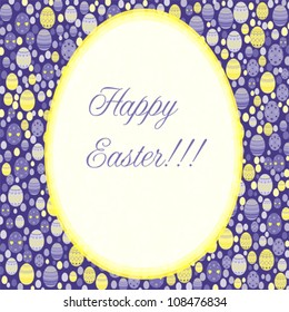 Happy Easter!!! Holiday greeting cards with eggs, vector