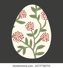 Happy Easter holiday. Set of Easter eggs with abstract flowers. Spring holiday. Design element for stickers, greeting cards, print