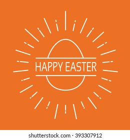 Happy Easter Holiday Sketch Egg Banner Icon Vector Illustration