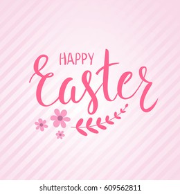 Happy Easter holiday striped background. Pink colored.