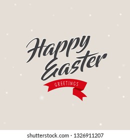 Happy Easter holiday vector greeting card template.