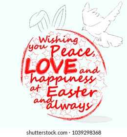 Happy Easter . Holliday.Red egg.