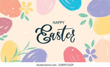 Happy Easter horizontal holiday banner