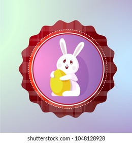 Feliz Icono De Pascua Con Huevo De Conejito De Vacaciones Cuestas