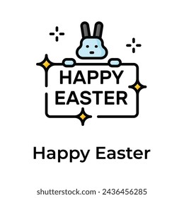 Happy easter icon, design for holiday greeting card and invitation of the Easter day
