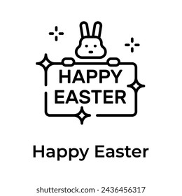Happy easter icon, design for holiday greeting card and invitation of the Easter day