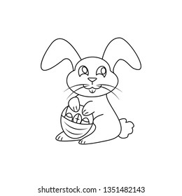 Happy easter icon easter hare or rabbit